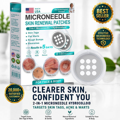 HERB & VITAL Official Store -  2-in-1 Microneedle & Hydrocolloid Patch👨‍⚕️ | Removes raised moles, acne, flat warts, and skin tags | Helps improve wrinkles, scars, and blemishes | Invisible patches for face and body
