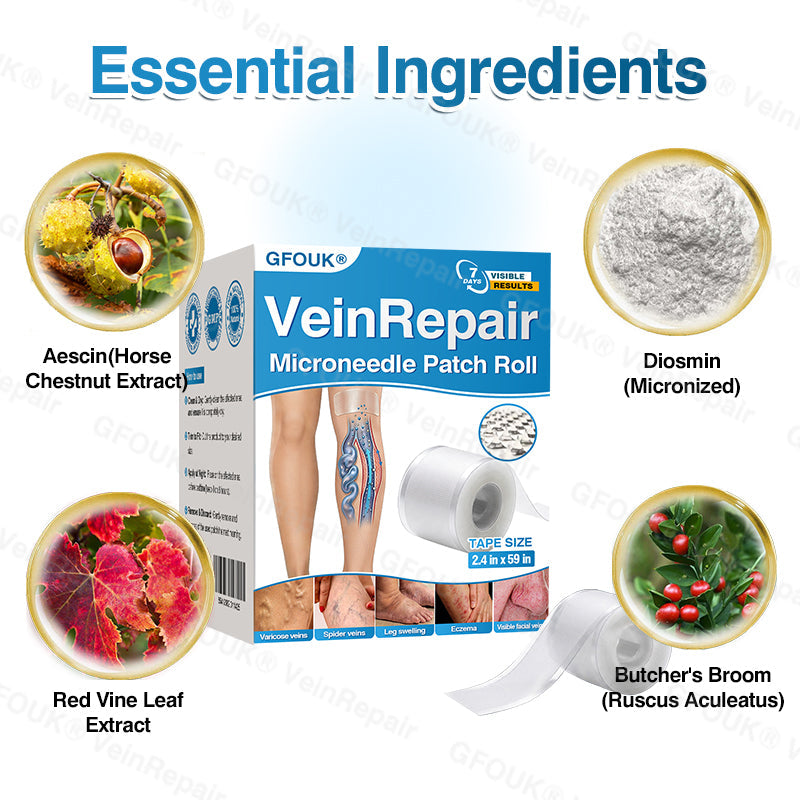🇺🇸🏅🌱HERB & VITAL Official Store -  VeinRepair Microneedle Patch Roll⚡Instant Relief, Long-Term Results